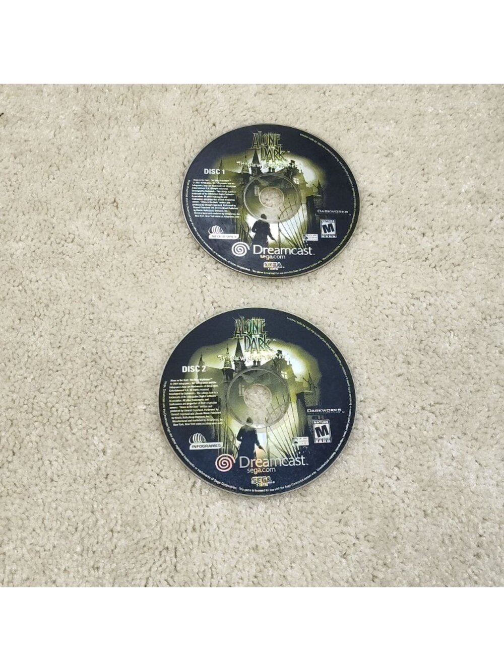 Sega Dreamcast Alone in the Dark The New Nightmare Discs 1 & 2 T-15117N Tested